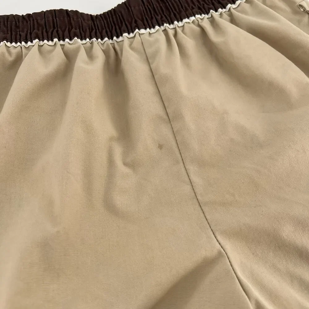 80s tan brown swim trunks 1980s vintage